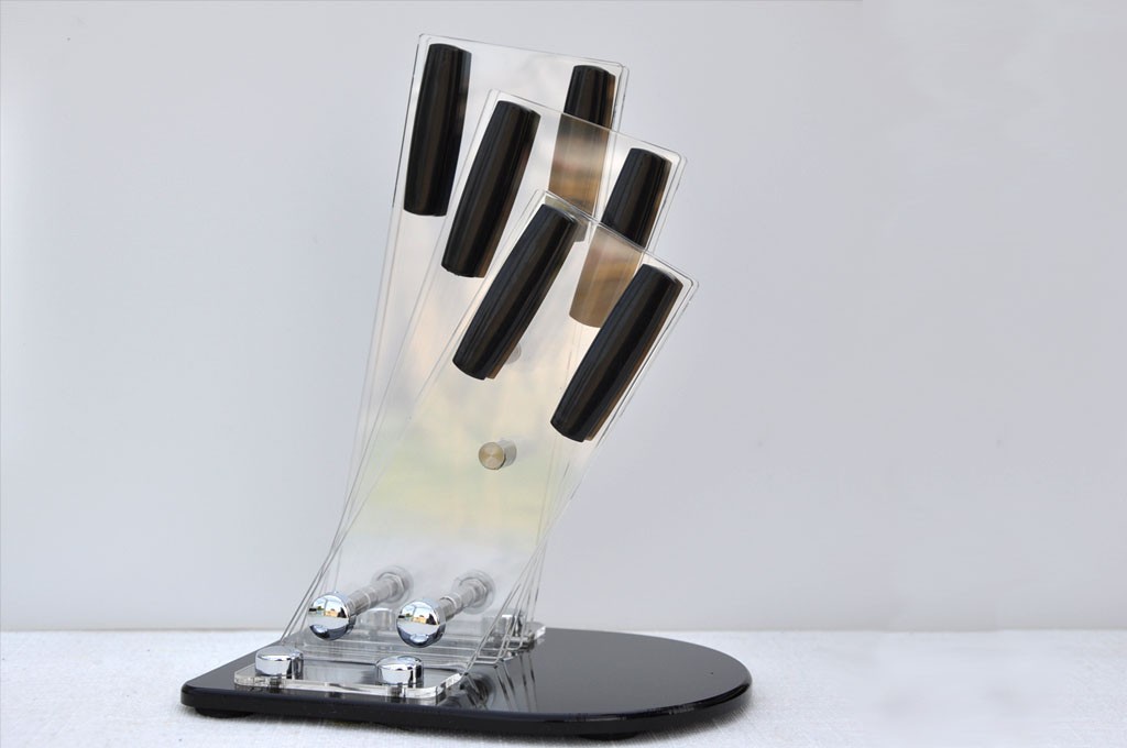 Portacoltelli in plexiglass per 3 coltelli